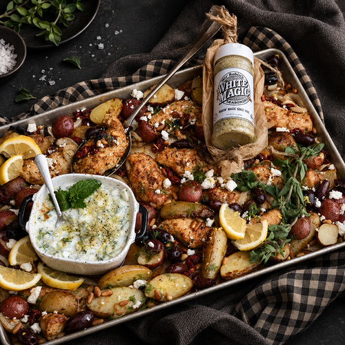 Sheet Pan Souvlaki with Roasted Potatoes